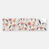 手描き花柄 バンパーステッカー (正面)