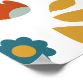 手描き花柄 ポスター (角)