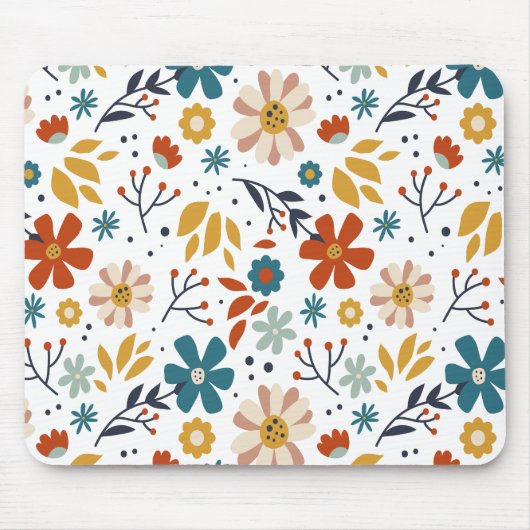 手描き花柄 マウスパッド (正面)