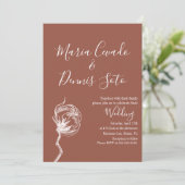 手描き花模様結婚ズアーストーン招待状 招待状 (スタンド正面)