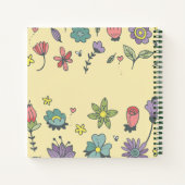 手描き花背景日記名付 ノートブック (裏面)