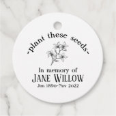 手描き花記念植物種子 フェイバータグ (正面)