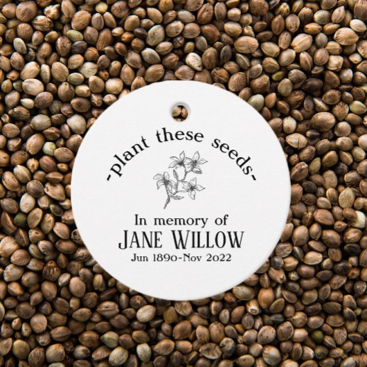 手描き花記念植物種子 フェイバータグ