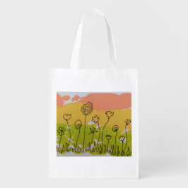 手描き花 エコバッグ