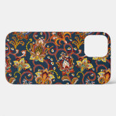 手描き花：カラフルネイビーパターン Case-Mate iPhoneケース (裏面 (横))