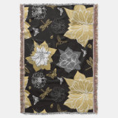 手描き花 スローブランケット (正面縦)