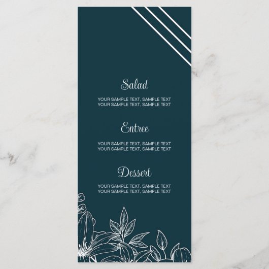 手描き花 メニュー (裏面)