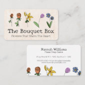 手描き花 名刺 (正面/裏面)