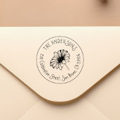 手描き花 |名素朴前差出人住所 セルフインキングスタンプ