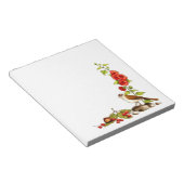 手描き花、鳥、果実：自然 縁ど ノートパッド (アングル)