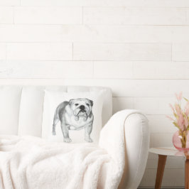 手描き英語ブルドッグTシャツ クッション