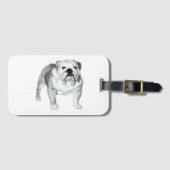 手描き英語ブルドッグTシャツ ラゲッジタグ (正面横)