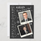 手描き落書き写真 卒業パーティー 招待状 (正面)