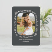 手描き落書き写真 卒業招待状 招待状 (スタンド正面)