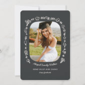 手描き落書き写真 卒業招待状 招待状 (正面)