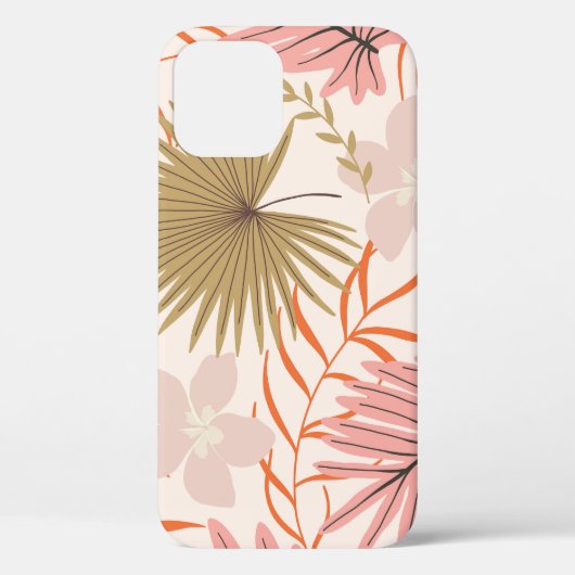 手描き葉の:エキゾチックなジャングル模様。 Case-Mate iPhoneケース (裏面)