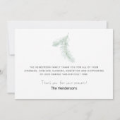 手描き葉パインコーンシンプル葬儀 サンキューカード (裏面)