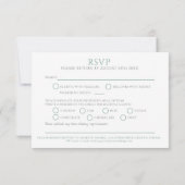 手描き葉モノグラムセージ緑RSVP 結婚's 出欠カード (裏面)