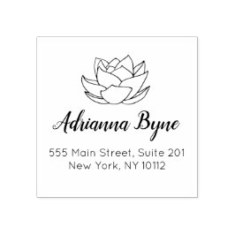 手描き蓮の花 ラバースタンプ