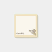 手描き藁帽子ベージュ ポストイット (正面)