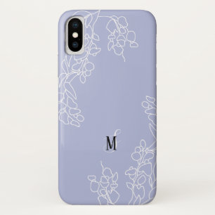 手描き藤フローラモノグラム iPhone X ケース
