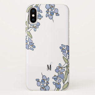 手描き藤フローラモノグラム iPhone X ケース