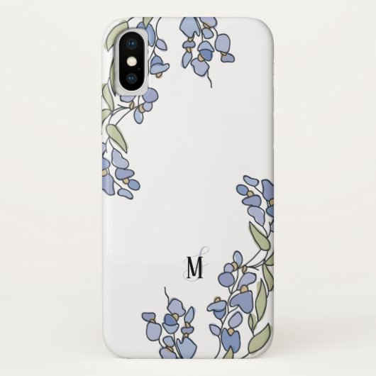 手描き藤フローラモノグラム Case-Mate iPhoneケース (裏面)