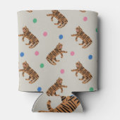 手描き虎、水玉模様:パタ鮮やかーン 缶クーラー (裏面)