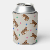 手描き虎、水玉模様:パタ鮮やかーン 缶クーラー (缶裏面)