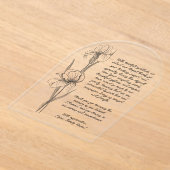 手描き虹彩花を持つ葬儀サンキューカード アクリル招待状 (レイダウン)