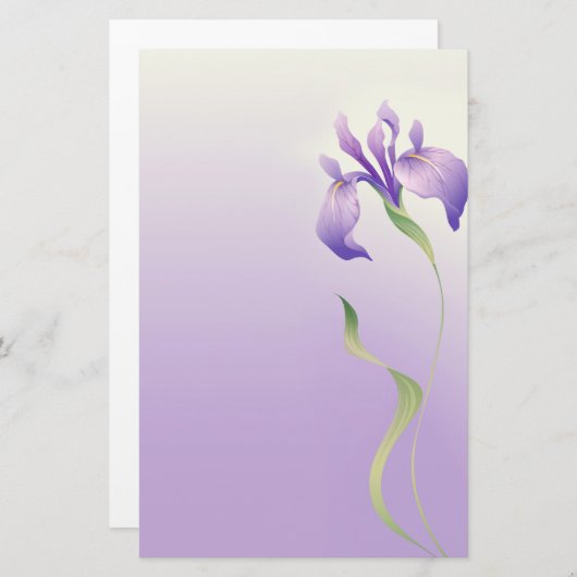 手描き虹彩花文房具 便箋 (正面/裏面)