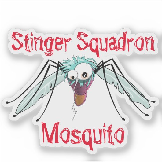 手描き蚊 シール (正面)