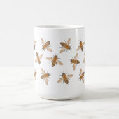 手描き蜂のマグカップ コーヒーマグカップ (中央)