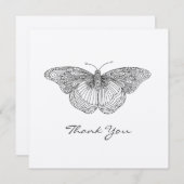 手描き蝶サンキューカード サンキューカード (正面/裏面)
