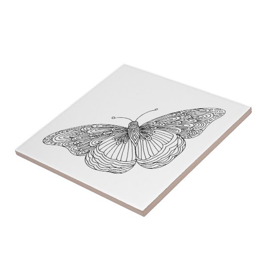 手描き蝶 タイル (側面)