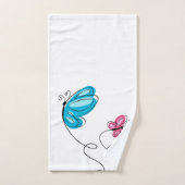 手描き蝶    バスタオルセット (ハンドタオル)