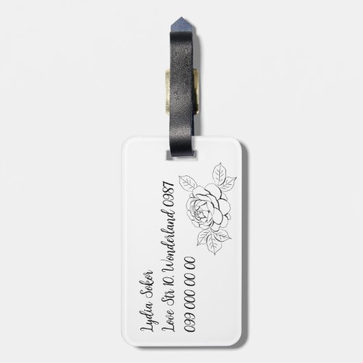 手描き街並み付きカスタマイズ可能な荷札 ラゲッジタグ (裏面縦)