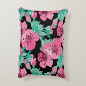 手描き装飾さくらんぼ花模様 アクセントクッション (裏面(縦))