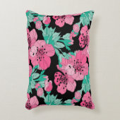 手描き装飾さくらんぼ花模様 アクセントクッション (正面(垂直))