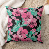 手描き装飾さくらんぼ花模様 クッション (ブランケット)