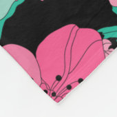 手描き装飾さくらんぼ花模様 フリースブランケット (角)