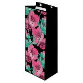 手描き装飾さくらんぼ花模様 ワインギフトバッグ (裏面アングル)