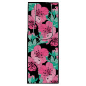 手描き装飾さくらんぼ花模様 ワインギフトバッグ (正面)