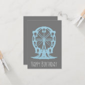 手描き観覧車の誕生日 カード (正面/裏面インサイチュ)