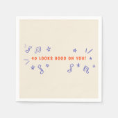 手描き誕生日パーティーで40見た方が良い スタンダードカクテルナプキン (正面)