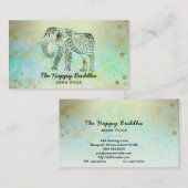 *～*手描き象の金ゴールド像 名刺 (正面/裏面)
