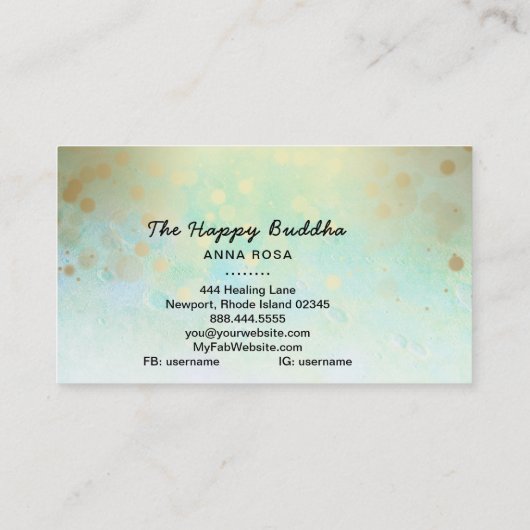 *～*手描き象の金ゴールド像 名刺 (裏面)