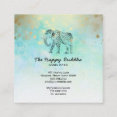 *~*手描き象パターンブッダ金ゴールド スクエア名刺 (裏面)