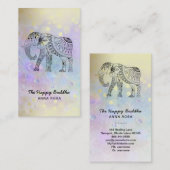 *～*手描き象金ゴールドグリッターブッダピンク 名刺 (正面/裏面)