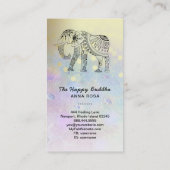 *～*手描き象金ゴールドグリッターブッダピンク 名刺 (裏面)